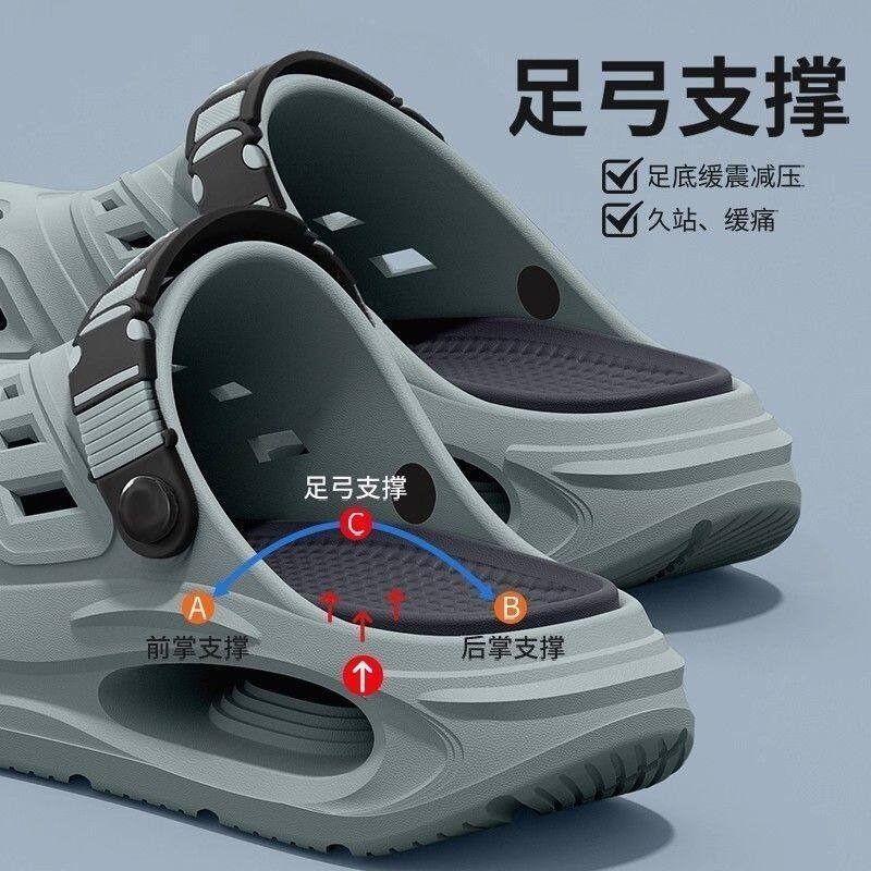 包头洞洞凉拖 足弓支撑两穿